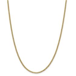 14k Yellow Gold 2.40 mm Semi-Solid Anchor Chain Necklace - 24 in.