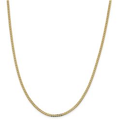 14k Yellow Gold 2.3 mm Beveled Curb Chain - 28 in.