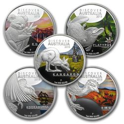 2013 AUS 5-Coin 1 oz Silver Discover Australia Proof Set