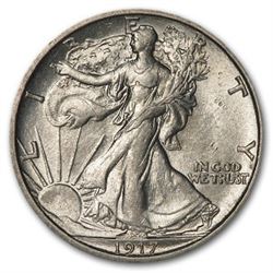 1917-S Reverse Walking Liberty Half Dollar AU-58