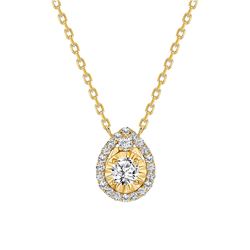 Natural 0.57 CTW Tear Drop Diamond Necklace 14KT Yellow Gold