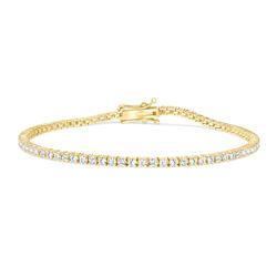 Natural 2.02 CTW Tennis Diamond Bracelet 18KT Yellow Gold