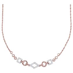 14kt Rose Gold Womens Round Diamond Geometric Fashion Necklace 1/5 Cttw