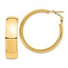 Image 1 : 14k Yellow Gold Omega Back Hoop Earrings - 10x37 mm