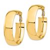 Image 2 : 14k Yellow Gold Omega Back Hoop Earrings - 10x37 mm