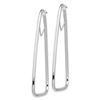 Image 2 : 14k White Gold Polished Triangle Hoop Earrings