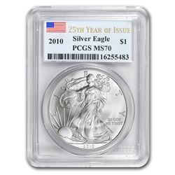 2010 Silver American Eagle MS-70 PCGS (25th Year of Issue)