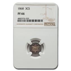 1868 Three Cent Silver PF-66 NGC