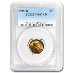 1945-D Lincoln Cent MS-67 PCGS (Red)