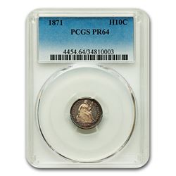 1871 Liberty Seated Half Dime PR-64 PCGS