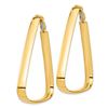 Image 2 : 14k Yellow Gold Triangle Hoop Earrings - 47 mm