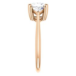 Natural 1.52 CTW 3-Stone Princess & Trillion Cut Diamond Ring 14KT Rose Gold