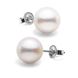 White Elite Collection Pearl Earrings, 8.0-8.5mm