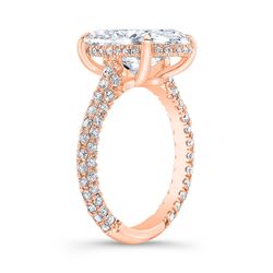 Natural 5.22 CTW Halo Oval Cut Diamond Engagement Ring 14KT Rose Gold