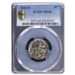 1931-S Buffalo Nickel MS-66 PCGS