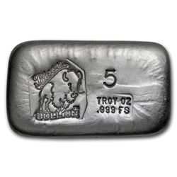 5 oz Hand Poured Silver Bar - BB