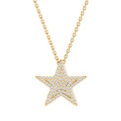 Natural 0.52 CTW Star Diamond Necklace 14KT Yellow Gold