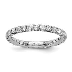Natural 1.27 CTW Round Brilliant Diamond Eternity Band Wedding Ring 18KT White Gold
