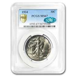 1934 Walking Liberty Half Dollar MS-67 PCGS (CAC)