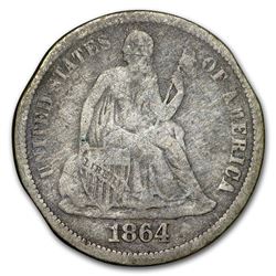 1864-S Liberty Seated Dime Fine (Details)