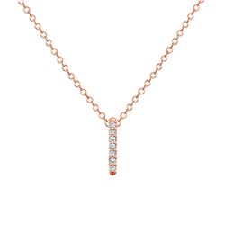 Natural 0.12 CTW California-Dreaming Diamond Bar Necklace 18KT Rose Gold