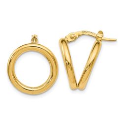 14k Polished Hoop Earrings - 27 mm