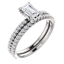 Natural 1.72 CTW Halo Emerald Cut Diamond Ring 14KT White Gold