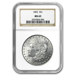 1892 Morgan Dollar MS-63 NGC