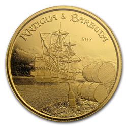 2018 Antigua & Barbuda 1 oz Gold Rum Runner BU
