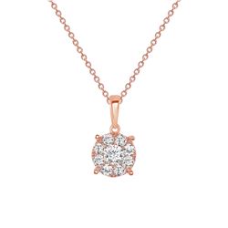Natural 0.62 CTW Frost Yourself Diamond Necklace 14KT Rose Gold