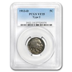 1913-D Buffalo Nickel Type-II VF-35 PCGS
