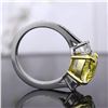 Image 3 : Natural 5.12 CTW Canary Yellow Rectangle Radiant Cut Diamond Engagement Ring 18KT Two-tone