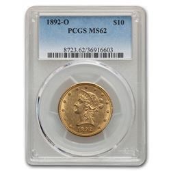 1892-O $10 Liberty Gold Eagle MS-62 PCGS