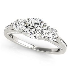 Natural 1.75 ctw Diamond 3 Stone Ring 14k White Gold
