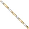 Image 1 : 14k Solid Two-Tone Gold Polished & Diamond Cut Bracelet