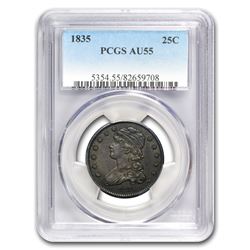 1835 Capped Bust Quarter AU-55 PCGS
