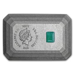 2018 Niue Silver $2 3D Emerald Shape Coin