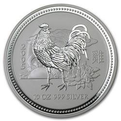 2005 Australia 10 oz Silver Year of the Rooster BU