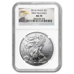 2014 Silver American Eagle MS-70 NGC (FR/ER, Eagle Label)