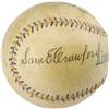 Image 1 : Circa 1930 Sam Crawford Single Signed Baseball.