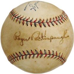 Early 1930's Roger Peckinpaugh Single Signed Bas