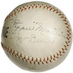 1930's Dizzy Dean & Pepper Martin Signed Basebal