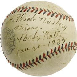 1932 Babe Ruth Single Signed Baseball. One of t