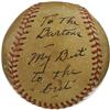 Image 2 : 1940's Jimmie Foxx Single Signed Baseball. Abso