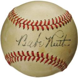 1940's Babe Ruth Single Signed Baseball. No ser