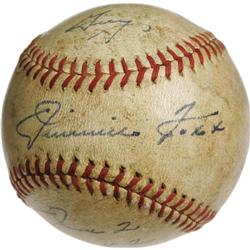 1942 Jimmie Foxx Single Signed Baseball. Unique
