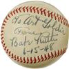 Image 1 : 1948 Babe Ruth Single Signed Baseball. High-gra