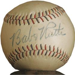 1948 Babe Ruth Single Signed Baseball. The cons