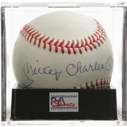 Mickey Charles Mantle Single Signed Baseball, PS