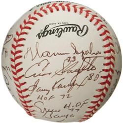 1990's Hall of Famers Multi-Signed Baseball. Un